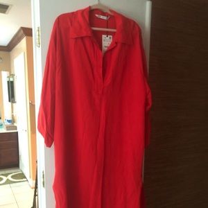 Zara Orange linen maxi dress